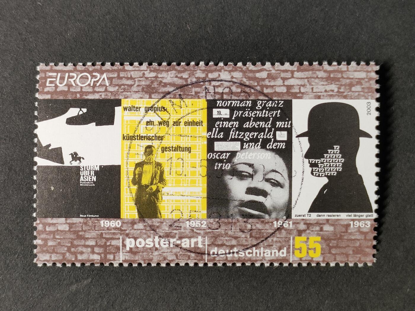 ↓君缘收藏677期☞钱币邮品↓无佣金、可寄存、满30元包邮  德国邮票，2003年欧罗巴现代艺术 海报艺术邮票1全