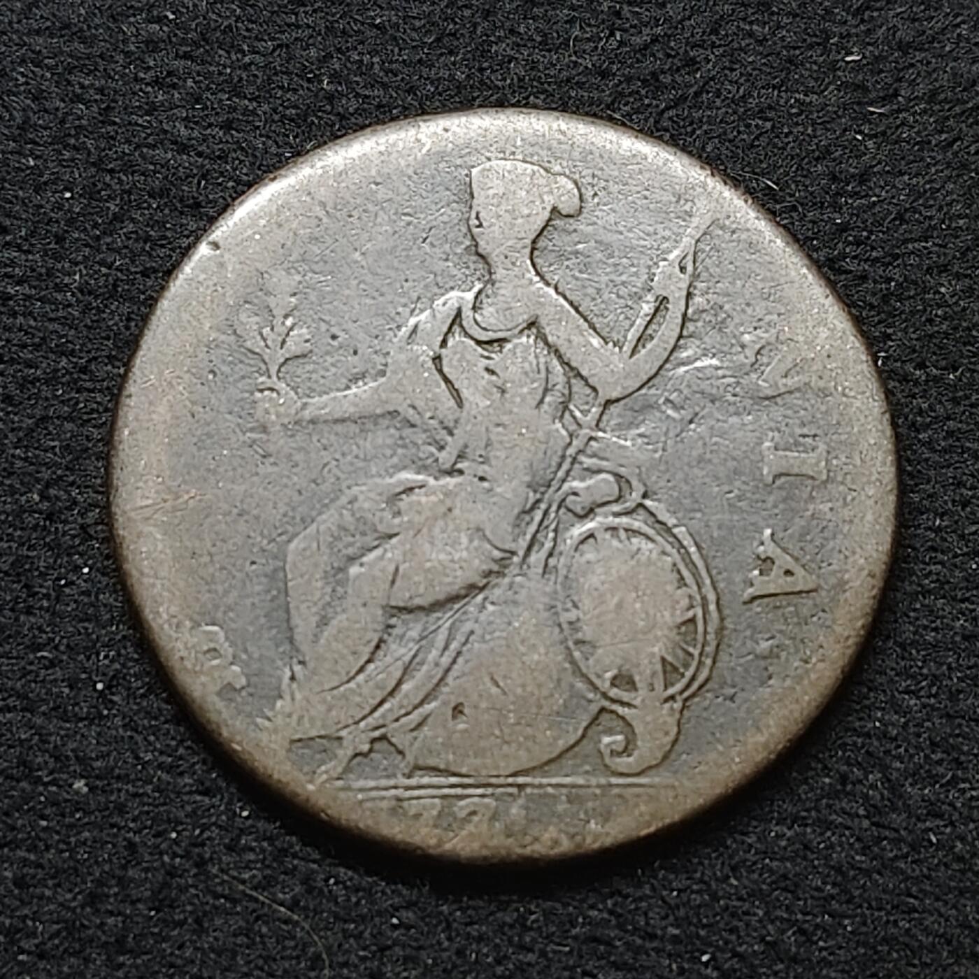 【全场包邮】纯粹捡漏拍484场（免费代拍第21场） 英国（年份磨损）乔治三世半便士铜币