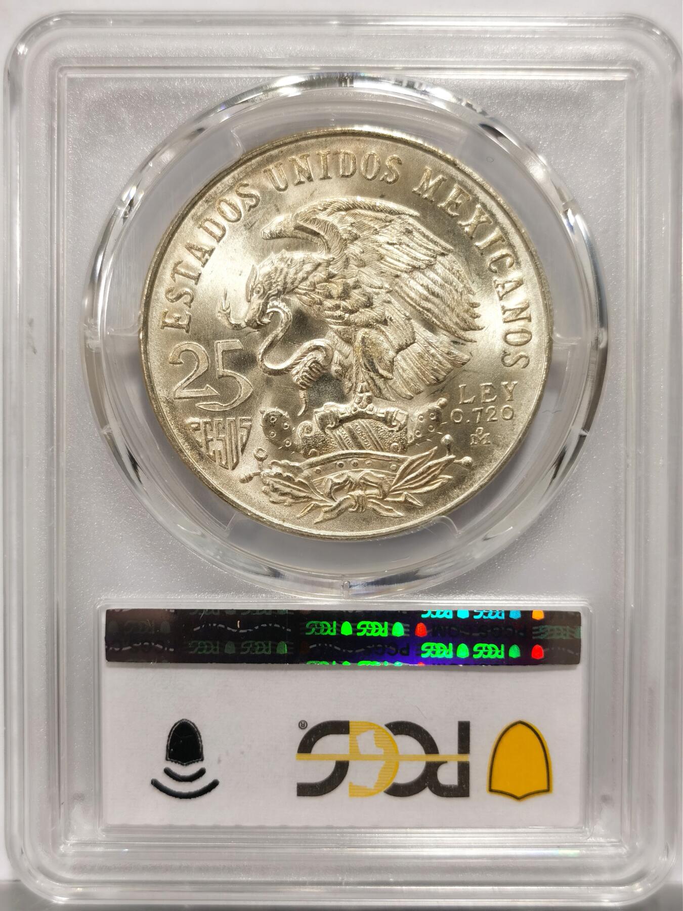 博洋堂世界钱币拍卖第151期（全场包邮） PCGS MS66 墨西哥1968年奥运25比索大银币土著人，热门品种，66可藏！
