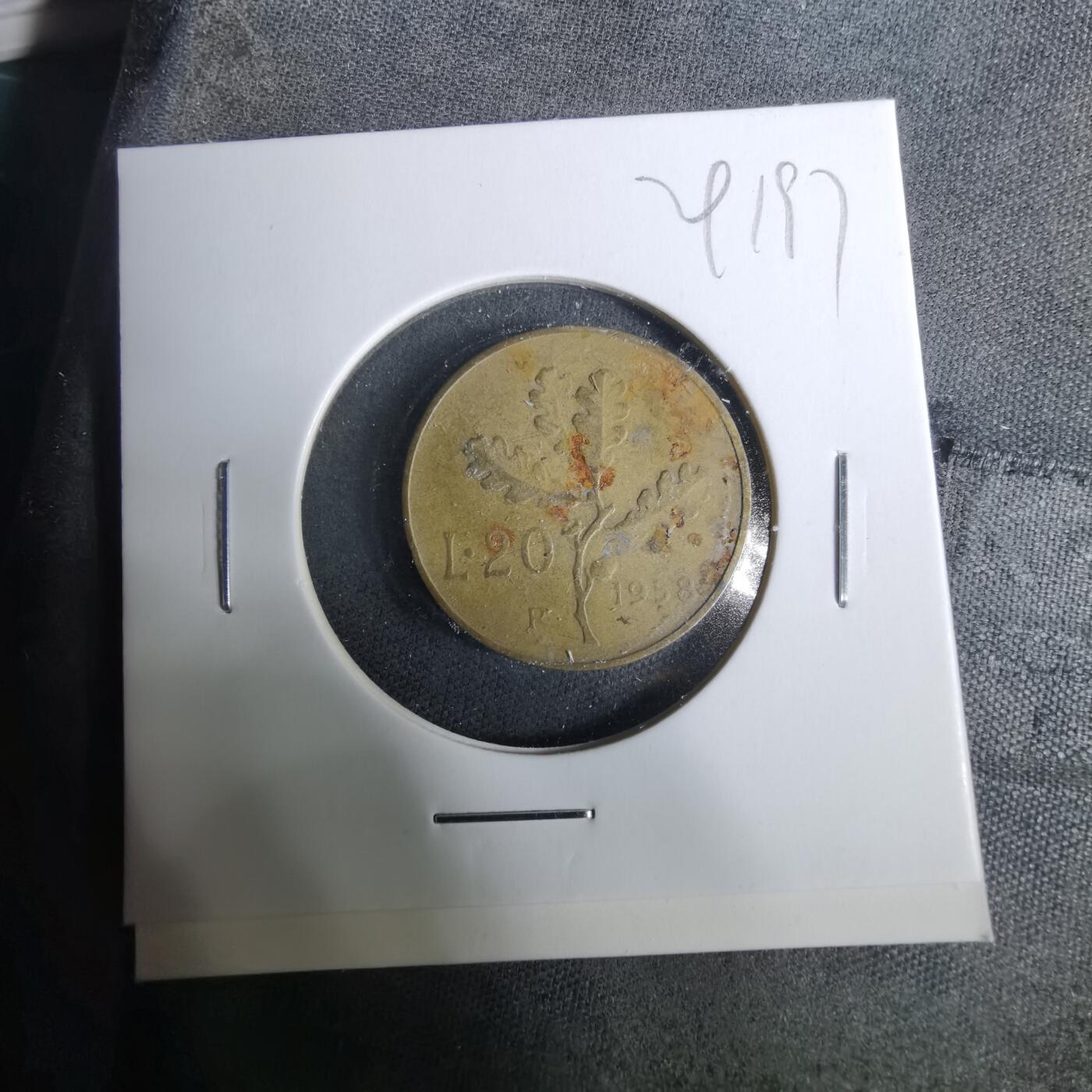 沼泽如烟--第929场 意大利1958年20里拉