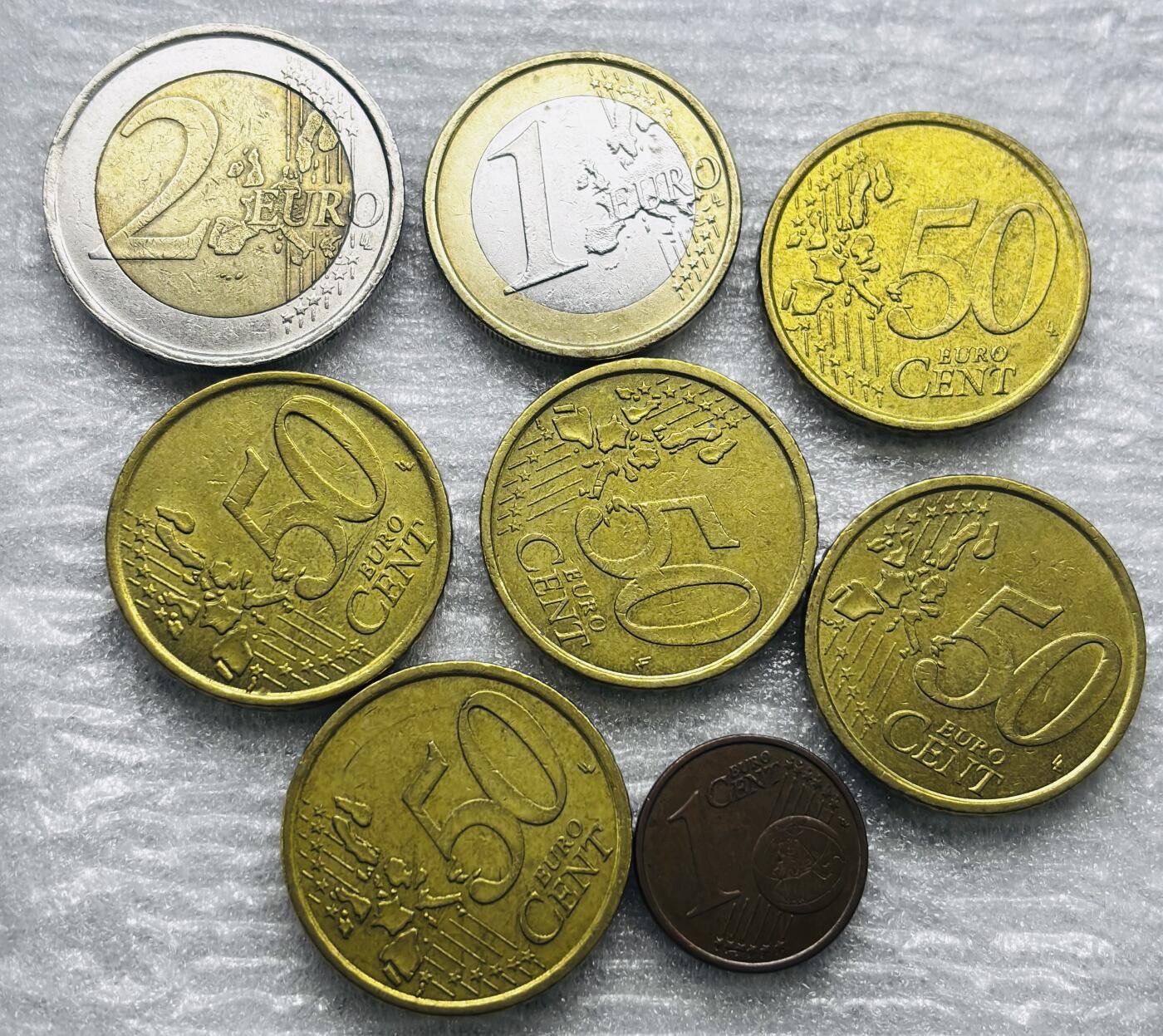 文馨钱币收藏第 284 场，【 长期接收代拍品】老藏家拍品南朝鲜李承晚时期货币，泰国大型纪念币，土耳其各时期及各国套币场 好品法国欧元 5.51 欧 8 枚