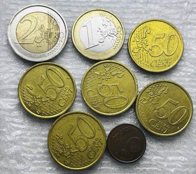 文馨钱币收藏第 284 场，【 长期接收代拍品】老藏家拍品南朝鲜李承晚时期货币，泰国大型纪念币，土耳其各时期及各国套币场 - 好品法国欧元 5.51 欧 8 枚