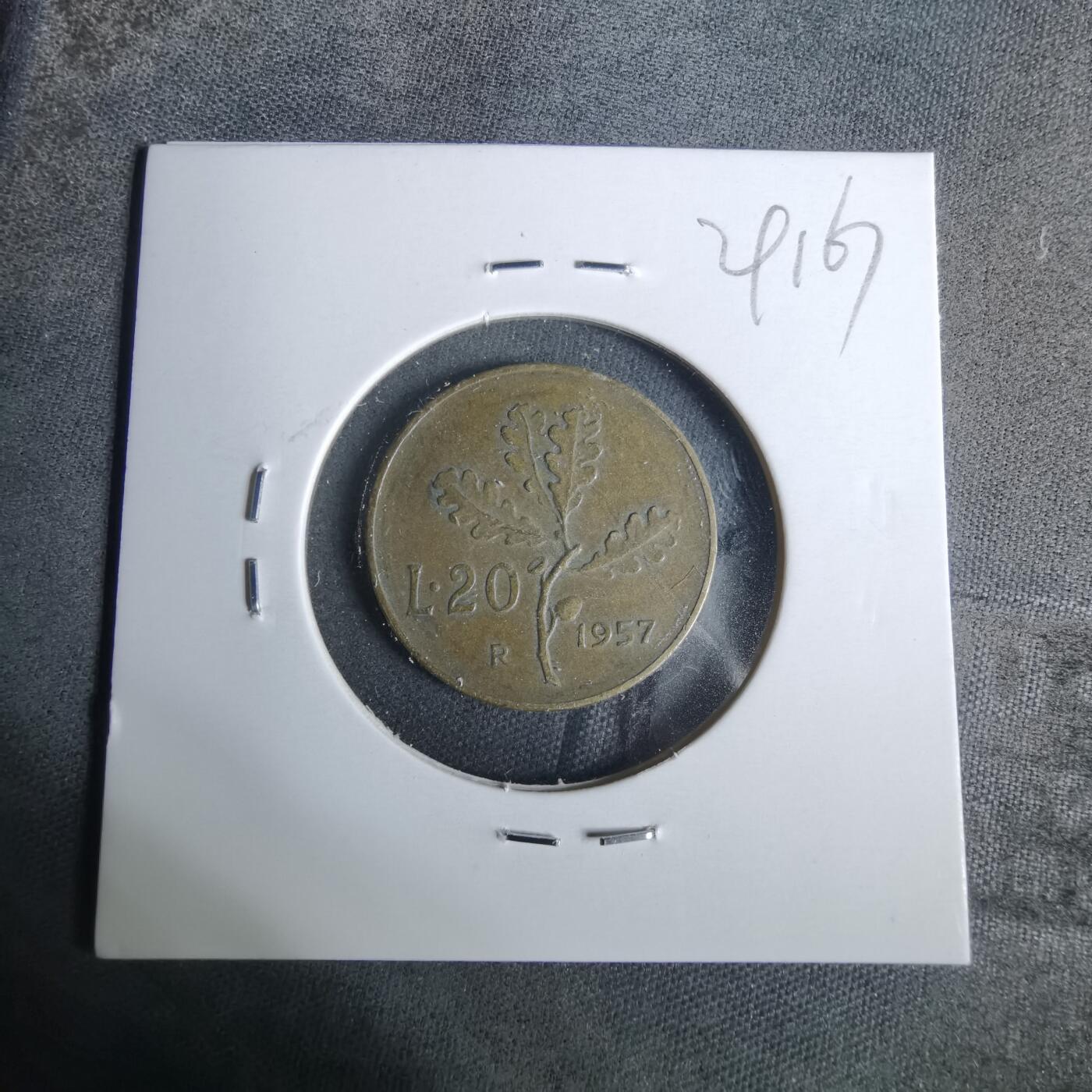 沼泽如烟--第929场 意大利1957年20里拉