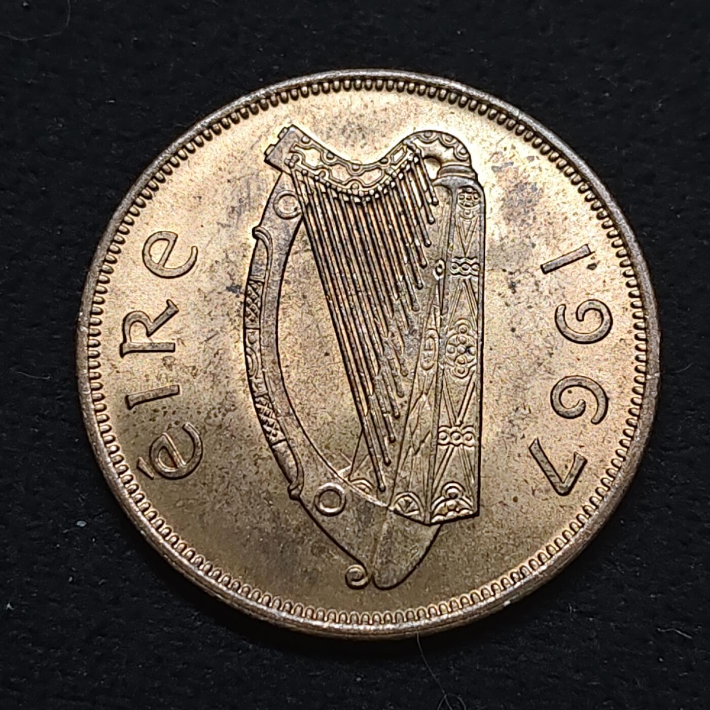 【全场包邮】纯粹捡漏拍484场（免费代拍第21场） 爱尔兰1967年母鸡1便士大铜币 UNC品相