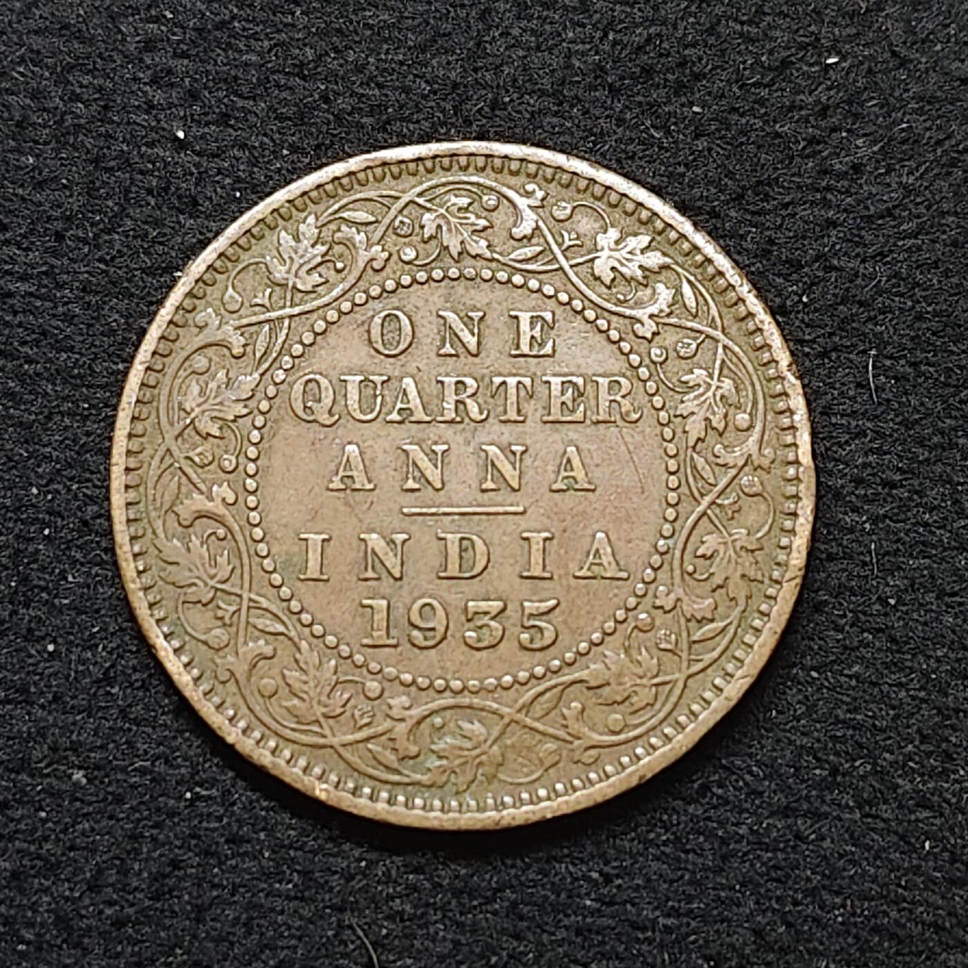 【全场包邮】纯粹捡漏拍484场（免费代拍第21场） 英属印度1935年乔治五世1/4安娜铜币