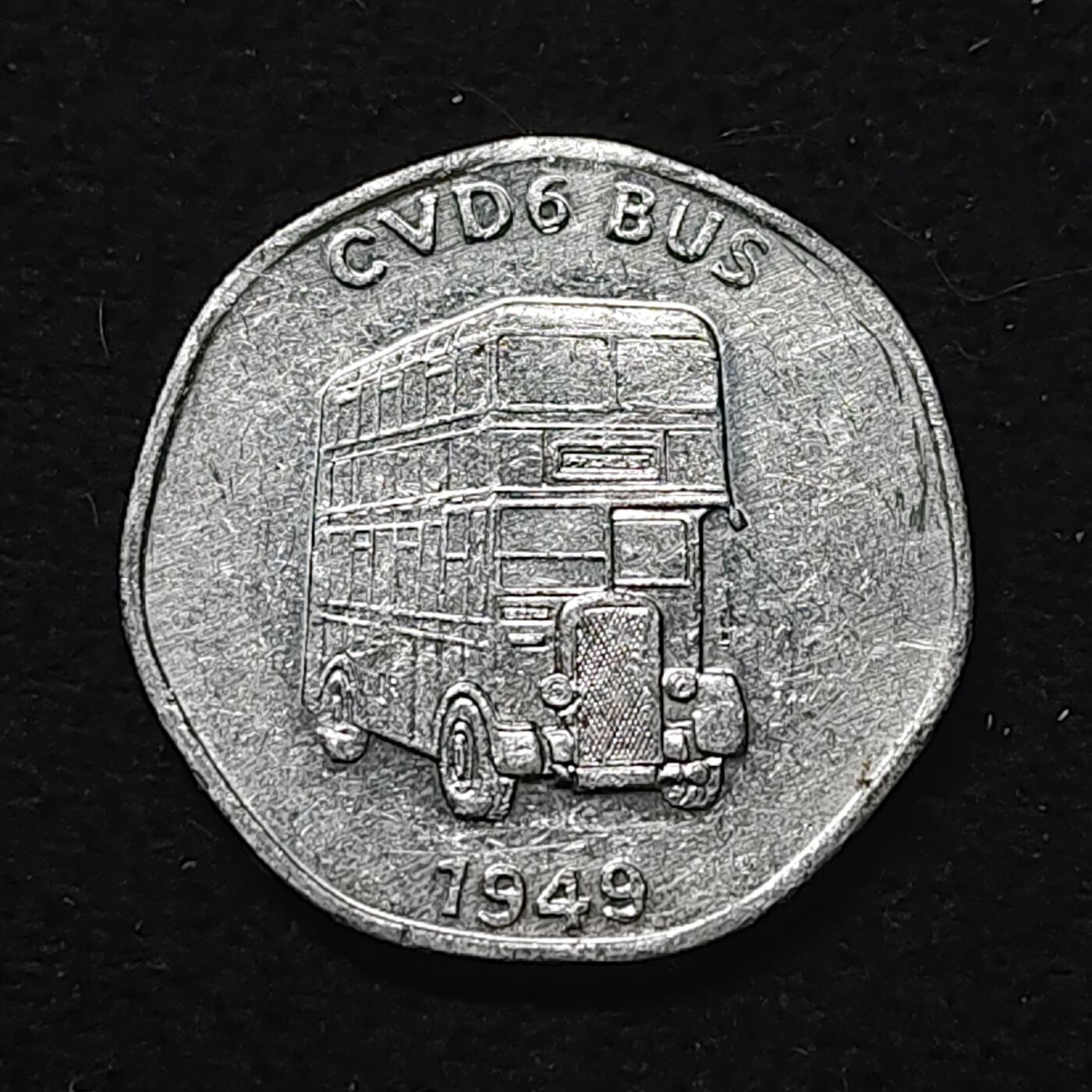 【全场包邮】纯粹捡漏拍484场（免费代拍第21场） 【代币】英国20分国家交通代币-1949年贝德福德CVD6双层巴士