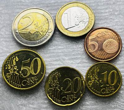 文馨钱币收藏第 284 场，【 长期接收代拍品】老藏家拍品南朝鲜李承晚时期货币，泰国大型纪念币，土耳其各时期及各国套币场 - 原光品相芬兰 5 欧分-2 欧元 6 枚套