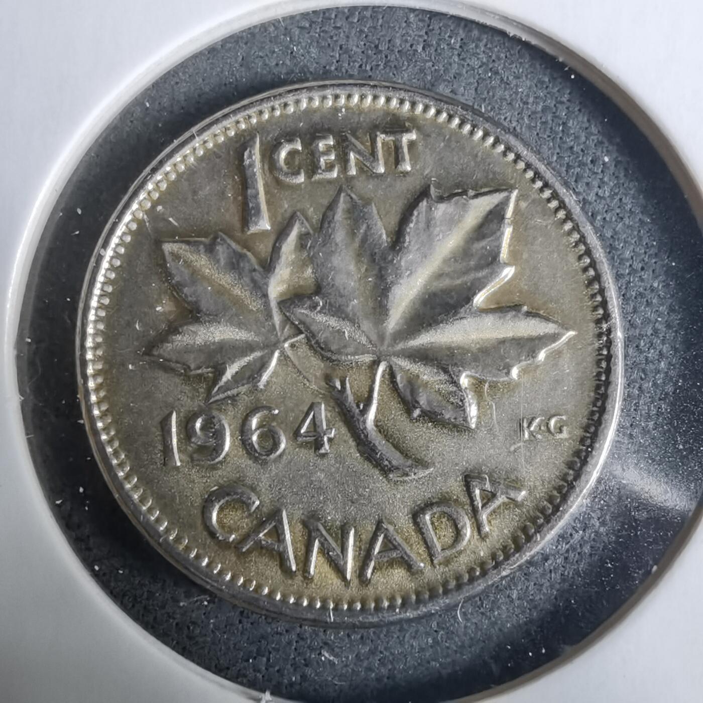 沼泽如烟--第928场 加拿大1964年一分有镀层