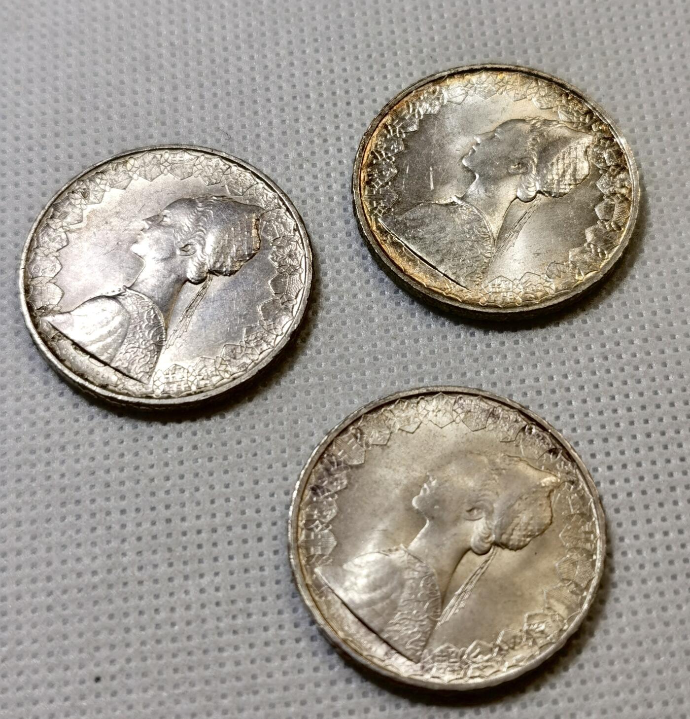 甄臻铺-世界币章拍卖（第43期）送拍享返佣金等优惠多多 3枚意大利帆船少女500里拉银币 UNC-BU极美品，细节见图