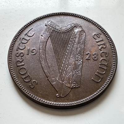 🌹外币初藏🌹🐯2025年第140场  每周二四六晚8️⃣点 接代拍 - 爱尔兰1928年自由邦首年版一便士 带光美品