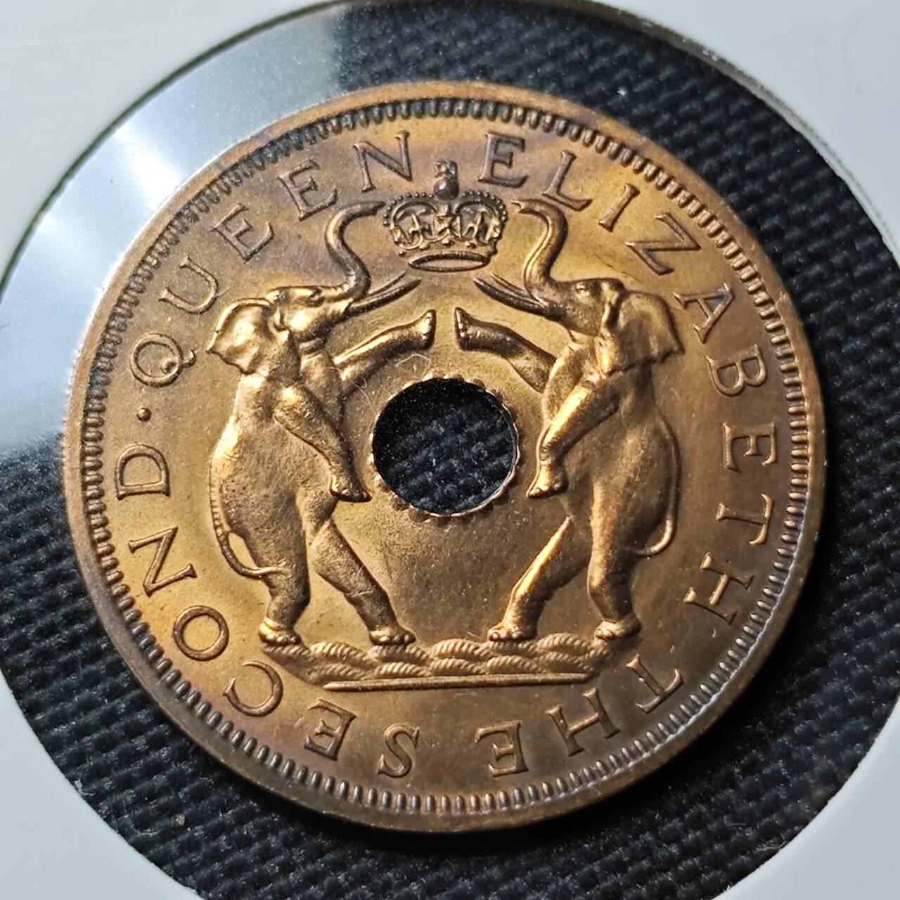 KK钱币收藏小铺 第378期  2月预留时间 周末发货  1962罗得西亚1便士铜币 好品