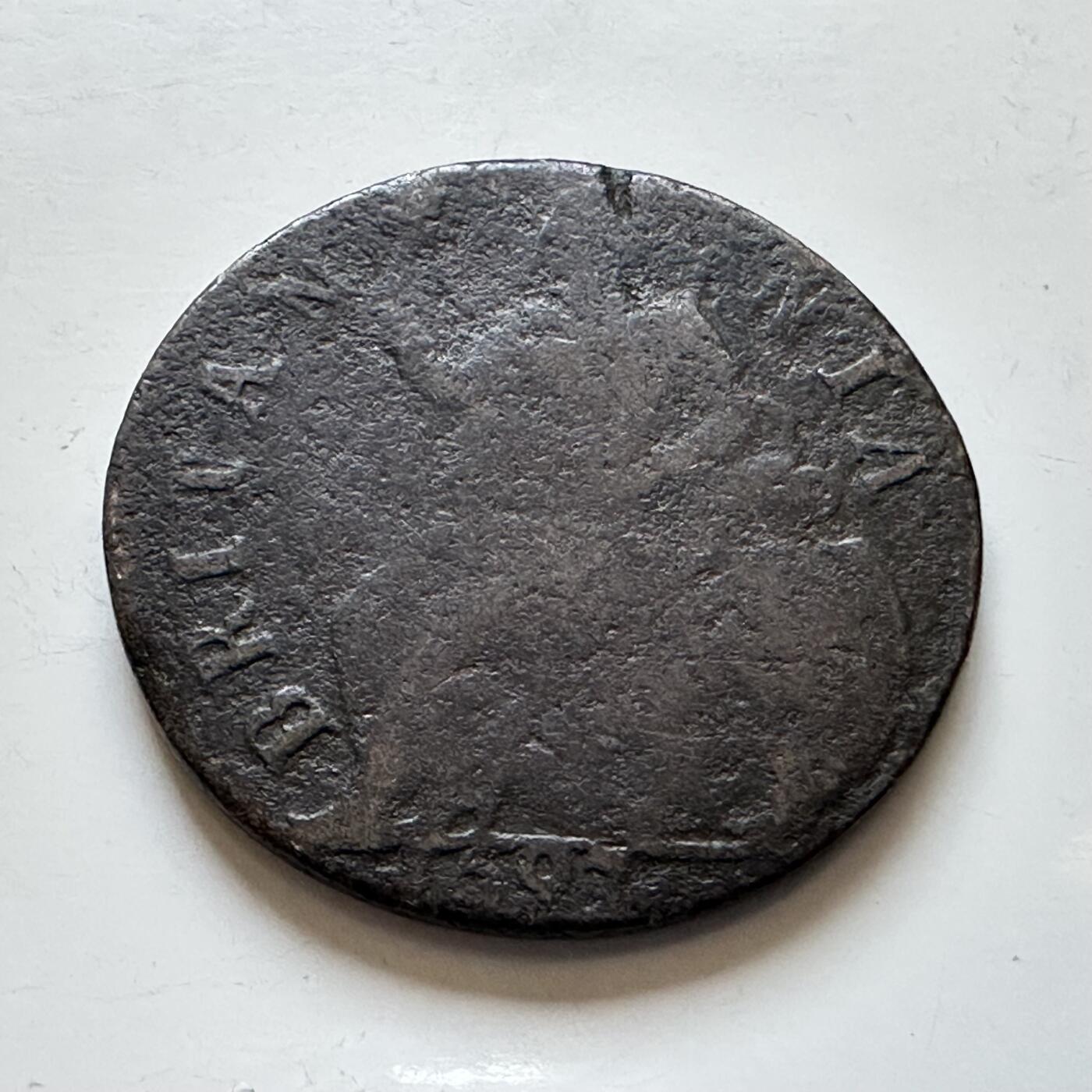 🌹外币初藏🌹🐯2025年第140场  每周二四六晚8️⃣点 接代拍 英国1690年前后威廉三世半便士铜币 28.6毫米