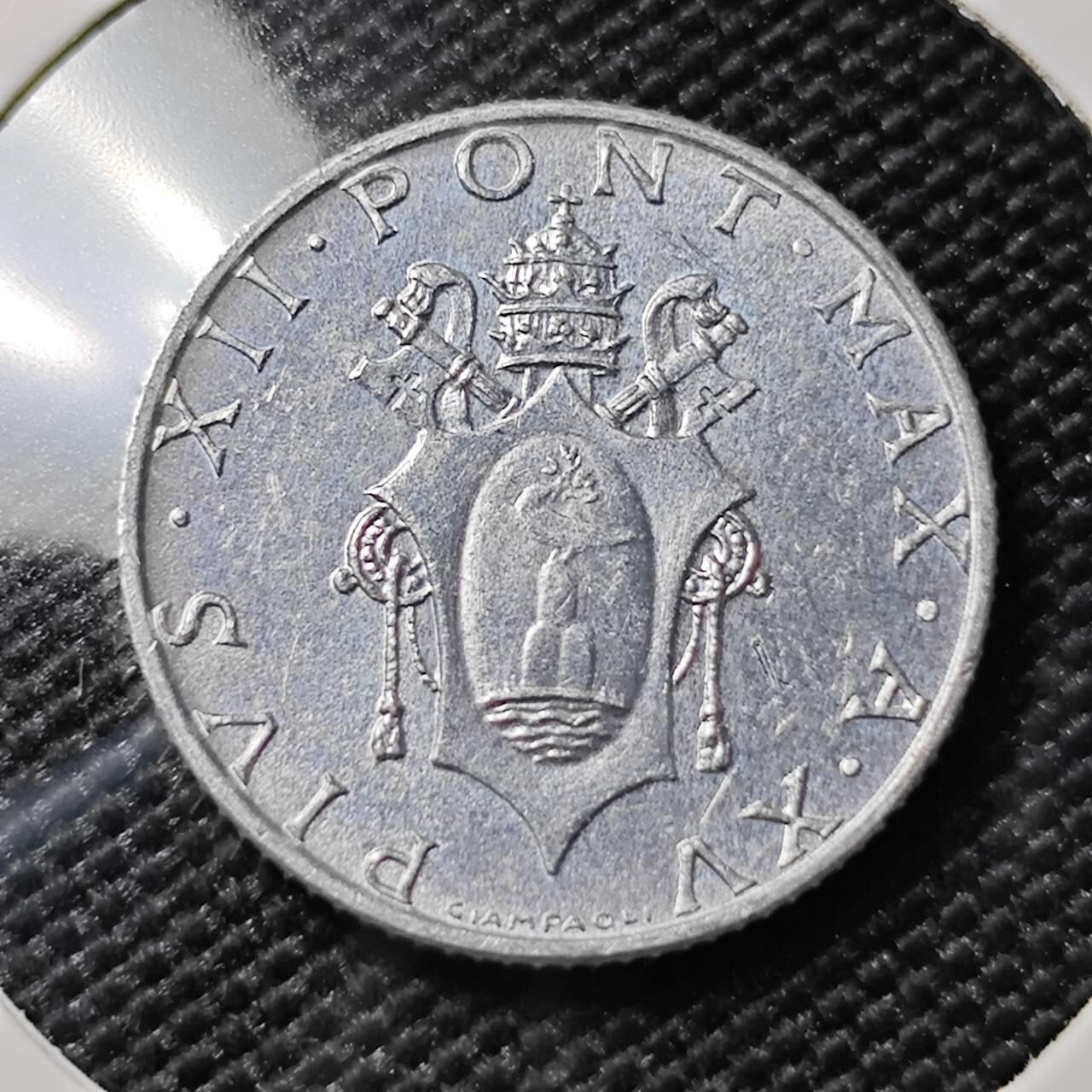 KK钱币收藏小铺 第378期  2月预留时间 周末发货 1953 梵蒂冈2里拉