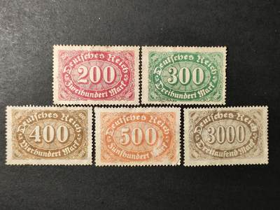 ↓君缘收藏677期☞钱币邮品↓无佣金、可寄存、满30元包邮  - 德国邮票，1922年等数字花纹邮票