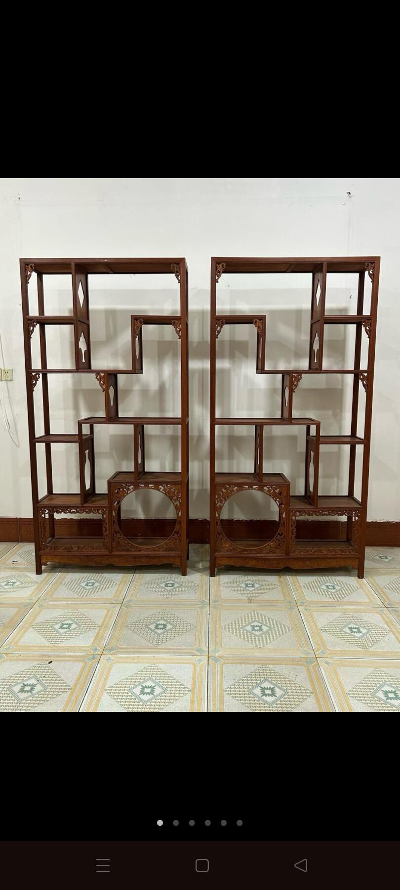 核桃木多宝阁，尺寸如图，结实牢固，全品无松动