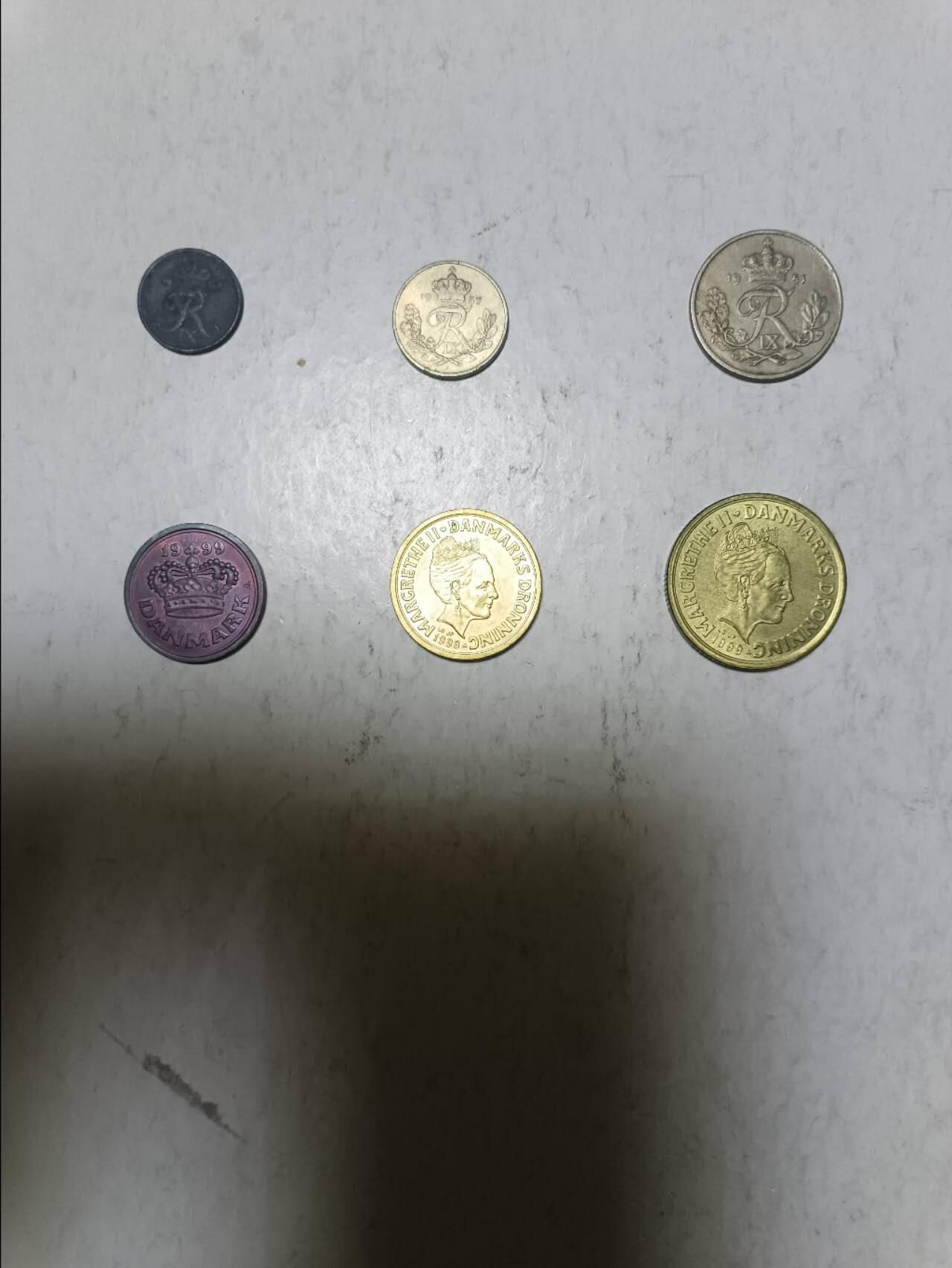 【20251213】非全新纸币和硬币第313场 丹麦6枚硬币不同版本