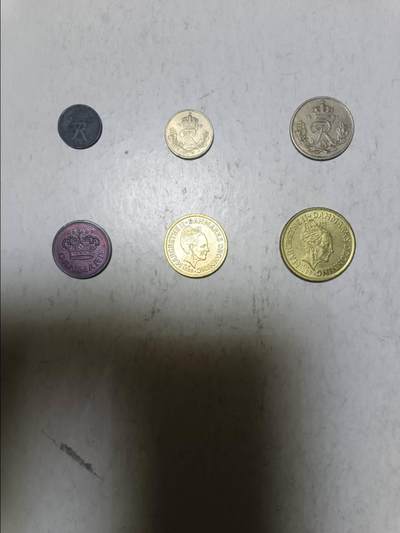 【20251213】非全新纸币和硬币第313场 - 丹麦6枚硬币不同版本