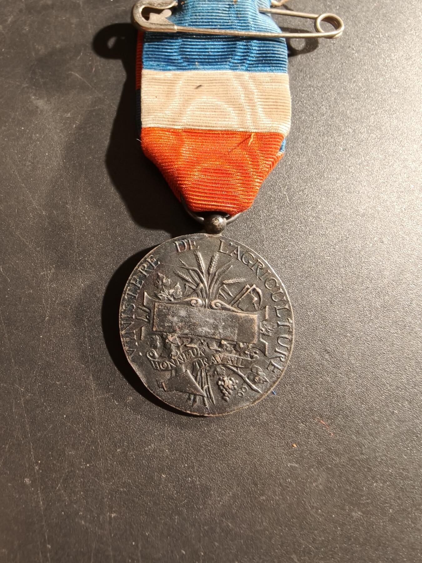 老王徽章第169期 法国银级劳工奖章     少见农业部版本（右看玛丽安娜，一般为面部朝左）   950银     12.9g 