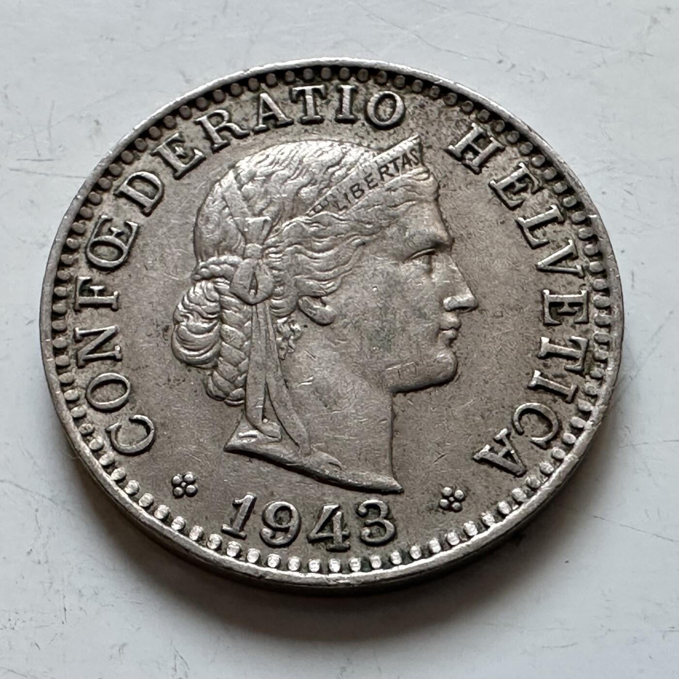 🌹外币初藏🌹🐯2025年第140场  每周二四六晚8️⃣点 接代拍 瑞士1943年20分