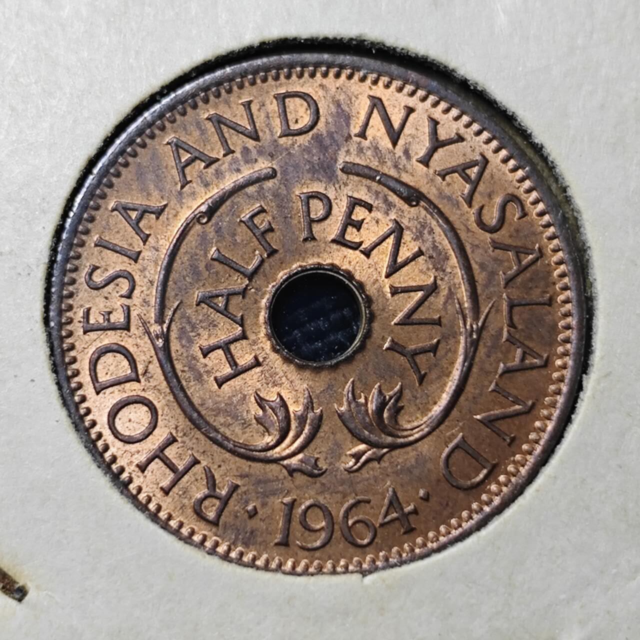 KK钱币收藏小铺 第378期  2月预留时间 周末发货  1964罗得西亚0.5便士铜币