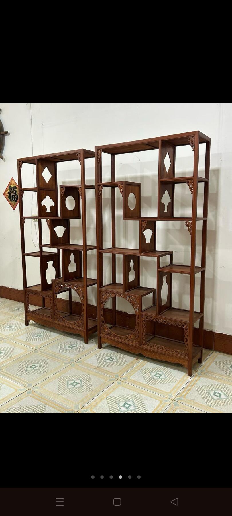 核桃木多宝阁，尺寸如图，结实牢固，全品无松动