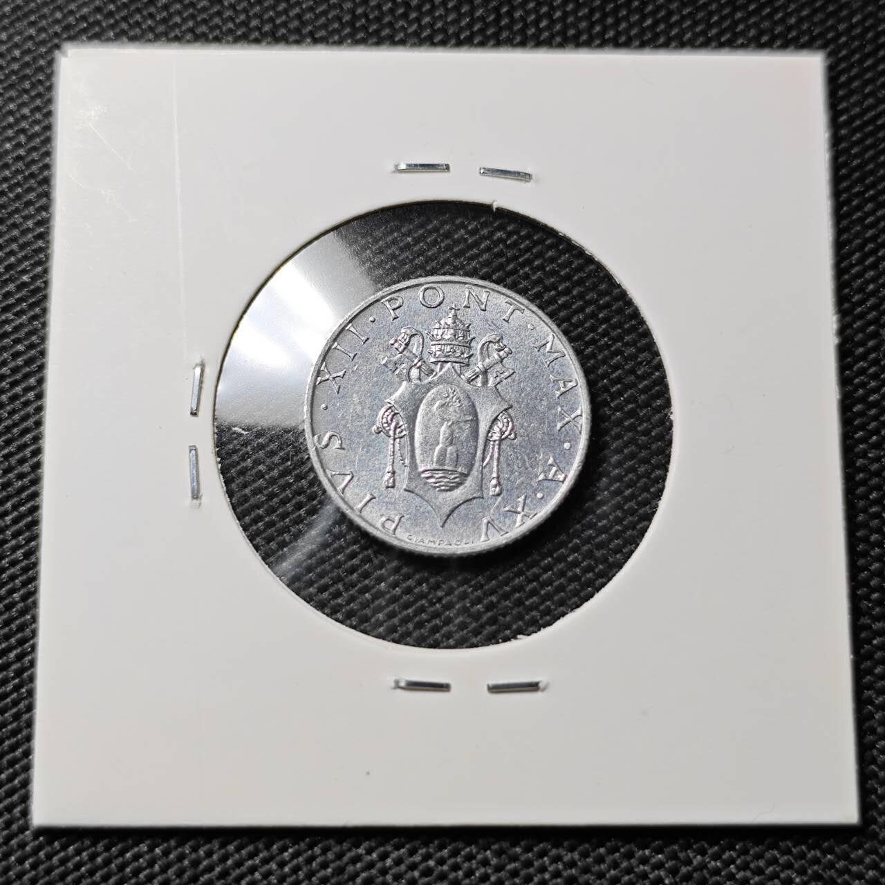 KK钱币收藏小铺 第378期  2月预留时间 周末发货 1953 梵蒂冈2里拉