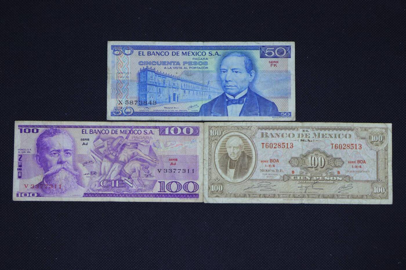 【淘币小摊】限时拍第八百二十八拍  纸币场  满百包邮可预留两周  周一统一发货   墨西哥3张【有折】