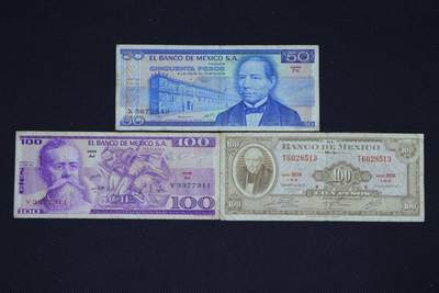 【淘币小摊】限时拍第八百二十八拍  纸币场  满百包邮可预留两周  周一统一发货  -  墨西哥3张【有折】