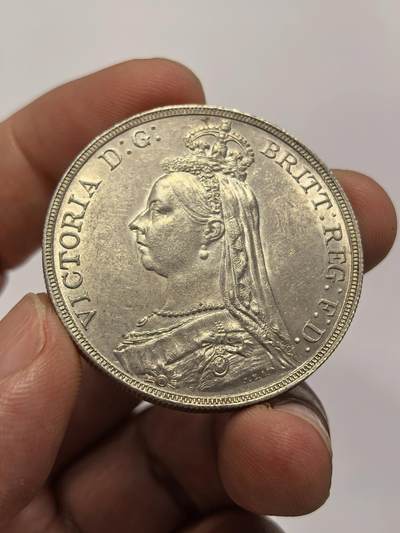 博洋堂世界钱币拍卖第151期（全场包邮） - 英国1888年维多利亚高冠版马剑银币 UNC底板 非常难找了