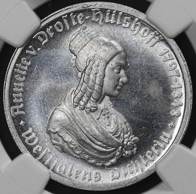 修遠堂世界钱币第九十七期 - NGC MS64 1923年德国紧急时期威斯特法伦50马克铝质马币 女人头