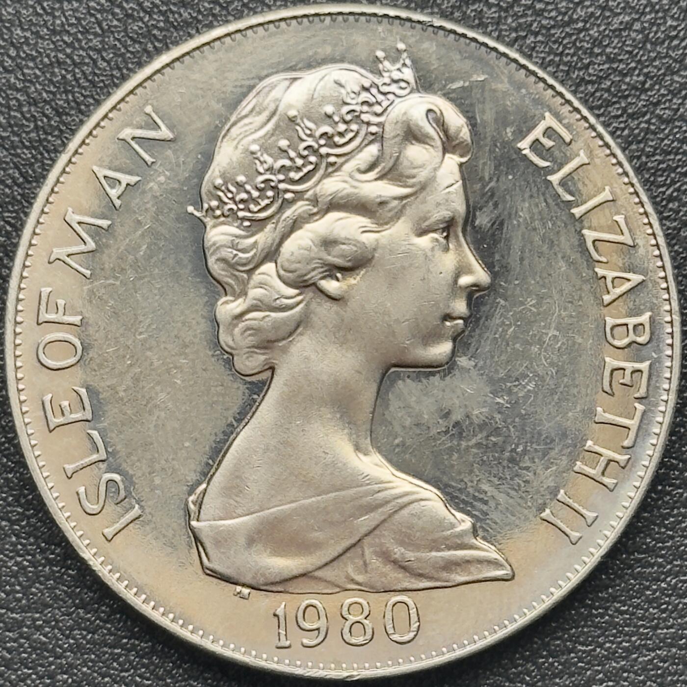 ＜小葵钱铺＞第67期·克朗币·银币场·满200包邮，不寄存·12月15日发货 马恩岛1980年王太后诞辰80周年1克朗纪念币