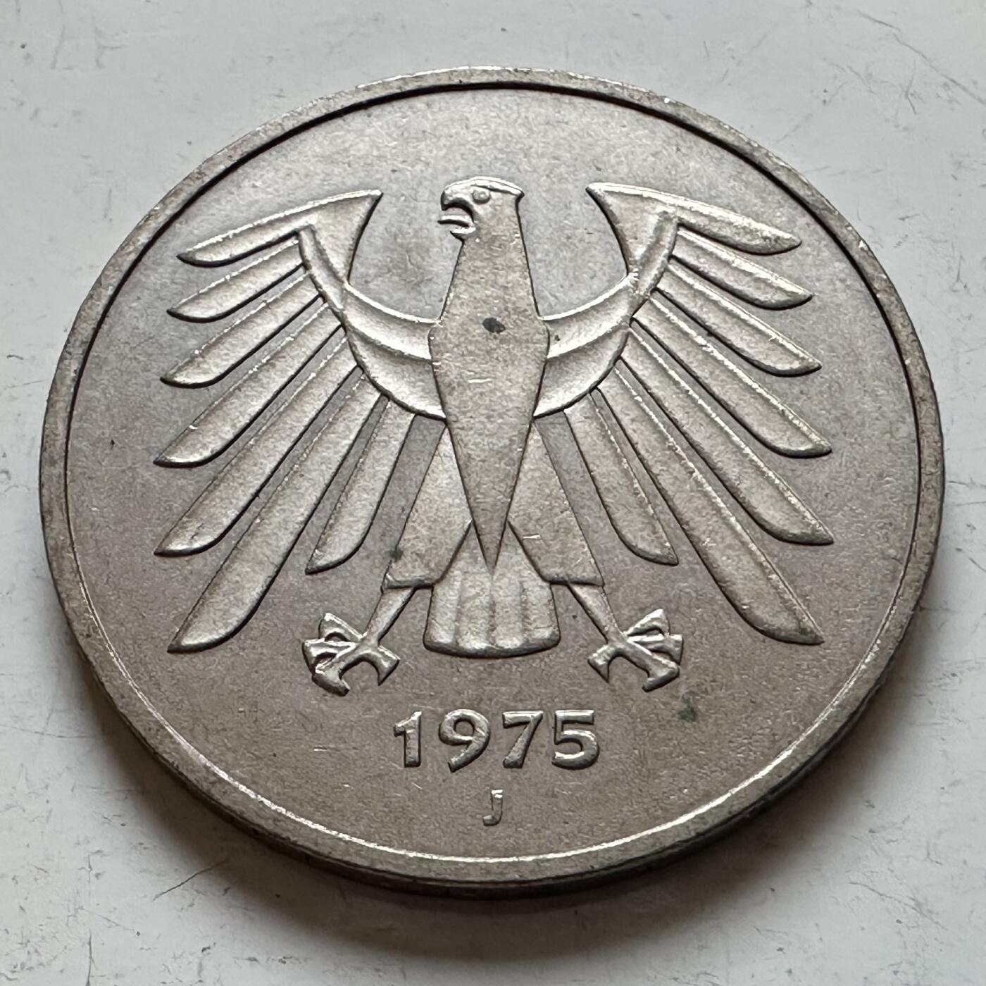 🌹外币初藏🌹🐯2025年第140场  每周二四六晚8️⃣点 接代拍 德国1975年J版5马克