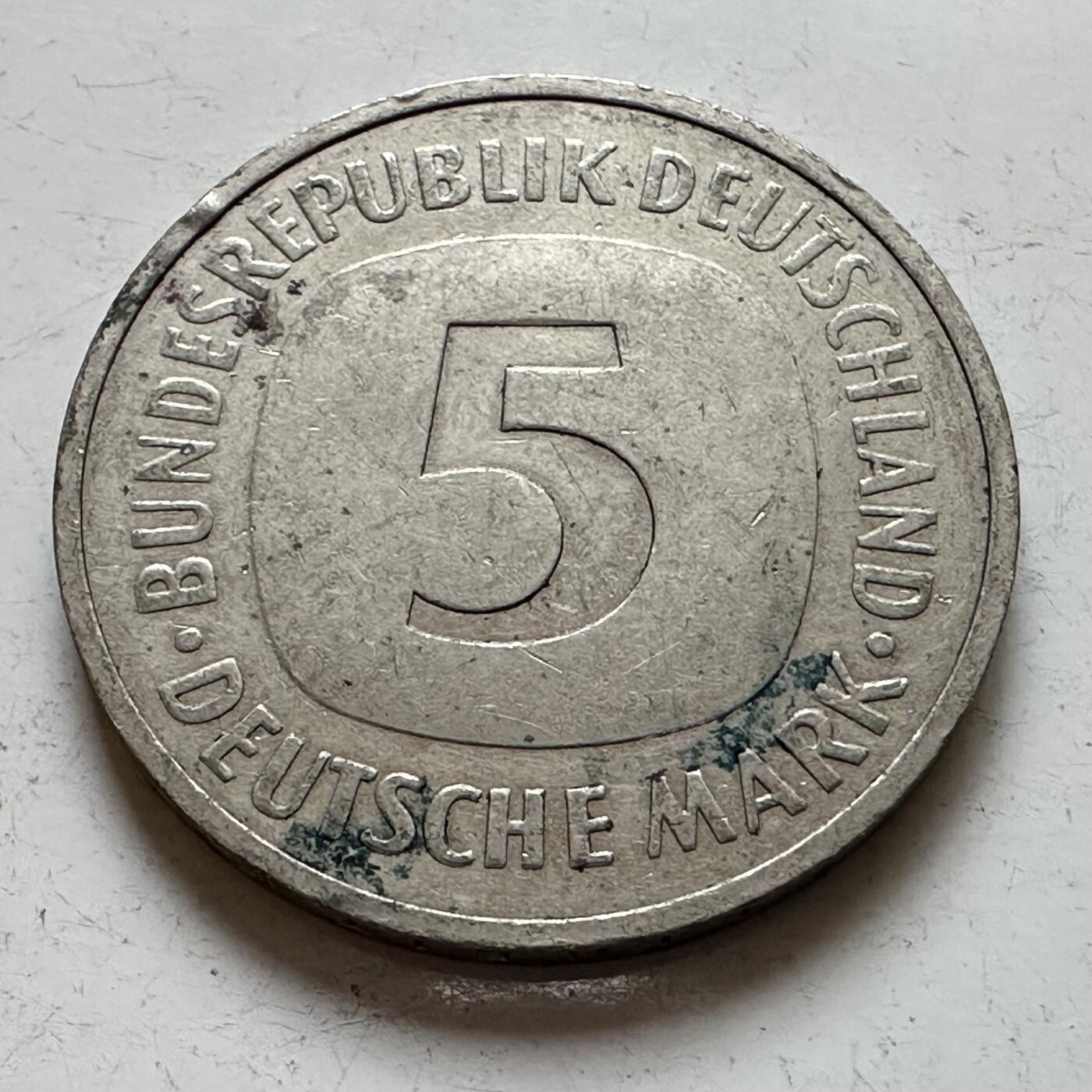🌹外币初藏🌹🐯2025年第140场  每周二四六晚8️⃣点 接代拍 德国1989年J版5马克