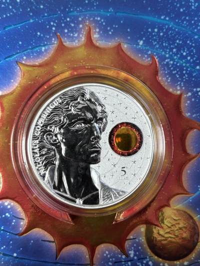 第185期拍卖 - 卡装马耳他2023年天文学家哥白尼诞辰550周年彩色银币，9999银，发行15000枚