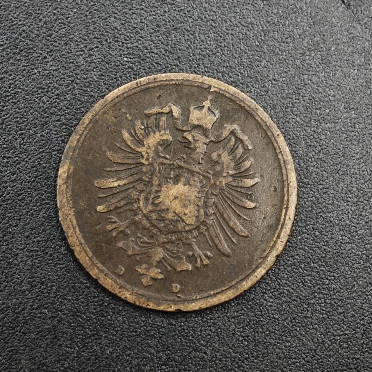 【淘币小摊】实时拍第八百二十五拍   散币场   满百包邮可预留二周 每周一统一发货   德国1875年1芬妮铜币