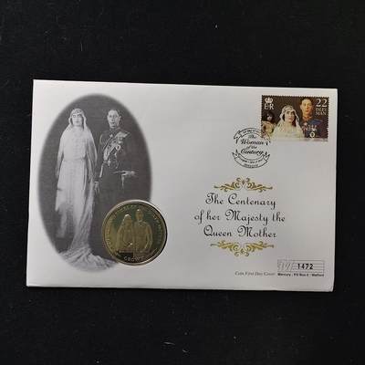 【全场包邮】纯粹捡漏拍485场（免费代拍第22场） - 【邮币封】马恩岛1999年1克朗女王母亲伊丽莎白皇太后人生中的重要时刻系列婚礼克朗型纪念币邮币封