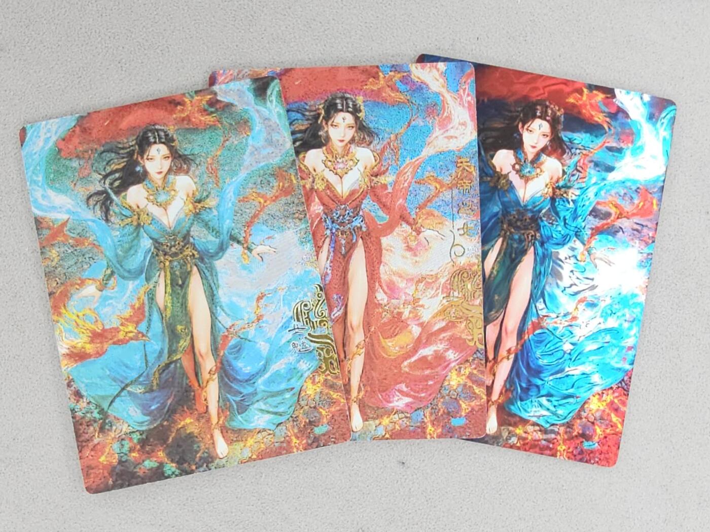 龙虎卡牌六七场 （无佣金，周六结拍，欢迎送拍） 冷粗+粗闪+光刻 奇点 女魃