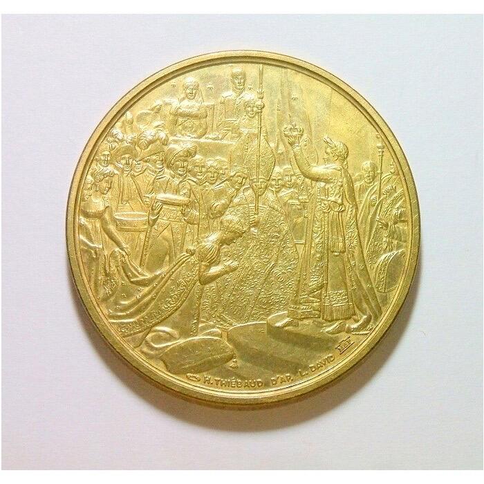 法国拿破仑金叶冠+加冕仪式 高浮雕精制大铜章 40MM