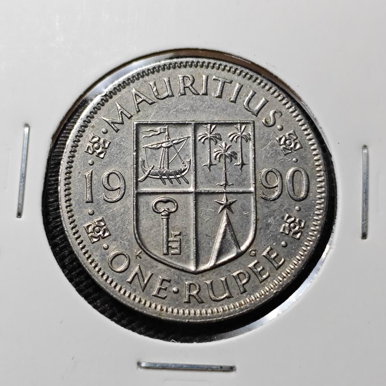 KK钱币收藏小铺 第378期  2月预留时间 周末发货  1990毛里求斯1卢比