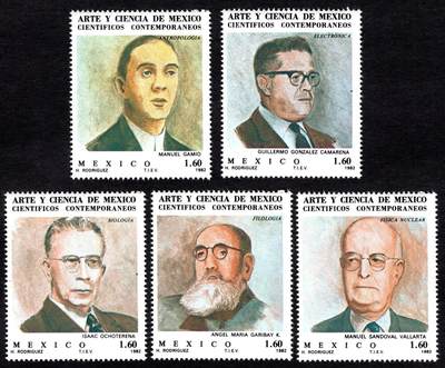 洪涛臻品批发群 精选邮票限时拍卖第1199期  - 墨西哥1982科学家 新全套 原胶润亮全品