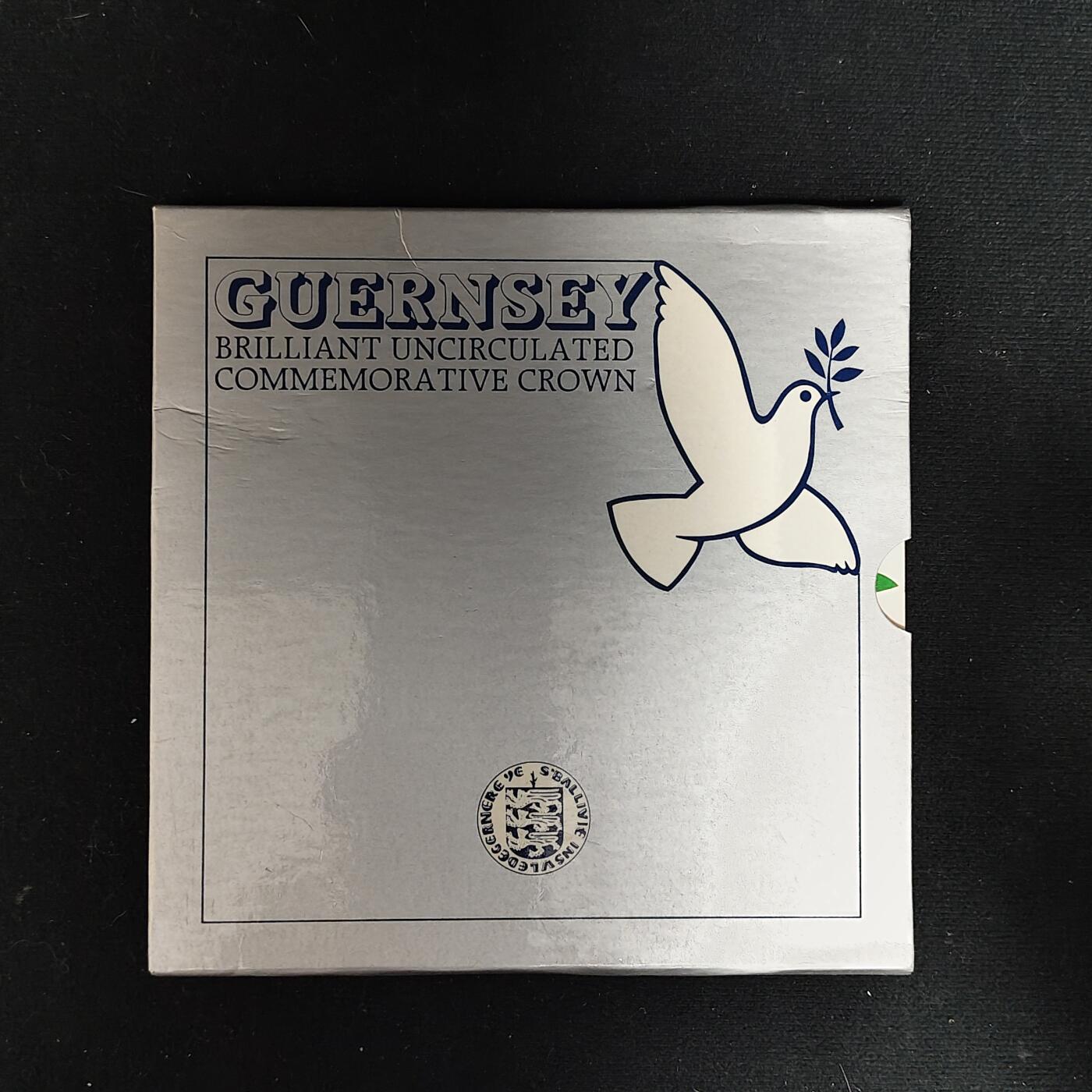 【全场包邮】纯粹捡漏拍485场（免费代拍第22场） 根西1985年2镑解放40周年官方卡装克朗型纪念币