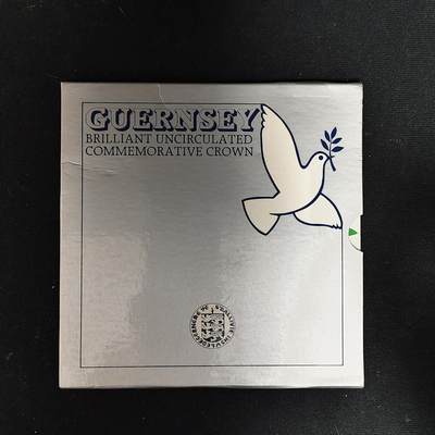 【全场包邮】纯粹捡漏拍485场（免费代拍第22场） - 根西1985年2镑解放40周年官方卡装克朗型纪念币