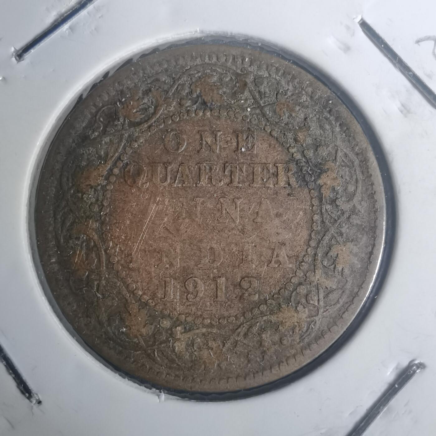 沼泽如烟--第930场 英属印度1912年1/4安娜