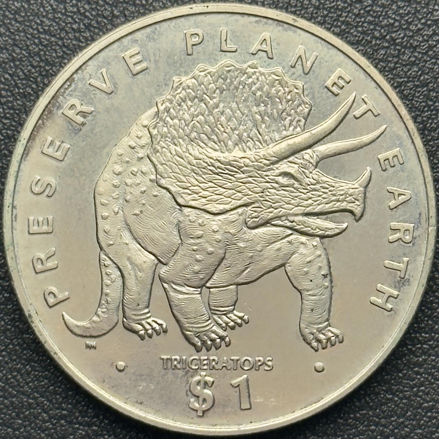 ＜小葵钱铺＞第67期·克朗币·银币场·满200包邮，不寄存·12月15日发货 厄立特里亚1993年保护地球·三角龙1元克朗型纪念币