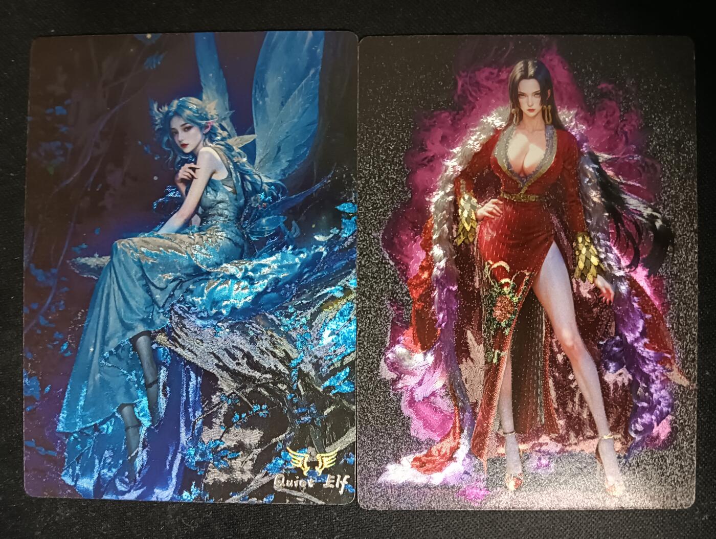 花开卡拍第53期（12月28号周日截拍，品控勿拍!!!拍品不寄存，运费5元，自制卡难免瑕疵，可能存在轻微撞角爆边等出厂瑕疵，品控介意勿拍！） 奇点卡牌 盲包卡 粗闪 宗rich 授权女帝和蓝精灵