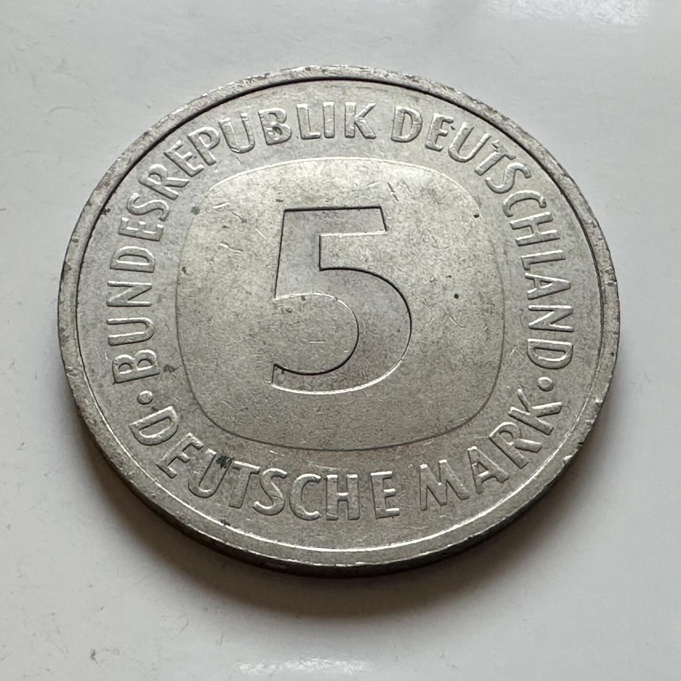 🌹外币初藏🌹🐯2025年第140场  每周二四六晚8️⃣点 接代拍 德国1990年J版5马克