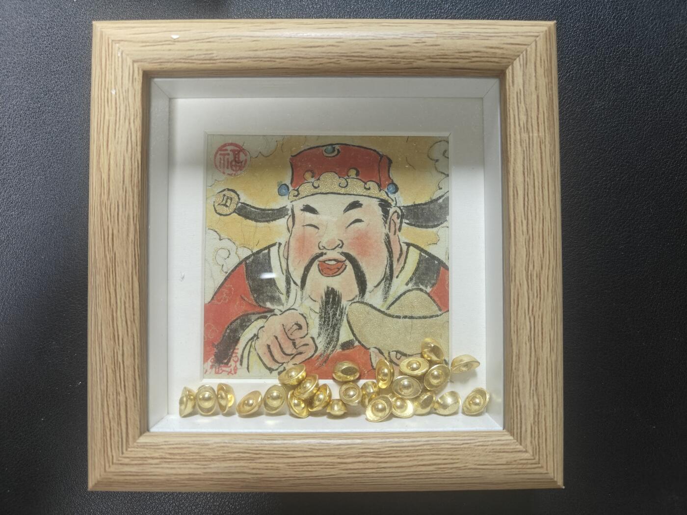 天玑星卡拍第148期《12.11周四截拍》持续收拍收评中 满赠卡需备注 【手绘画】张先军 财神 手绘画 带框 带小配饰