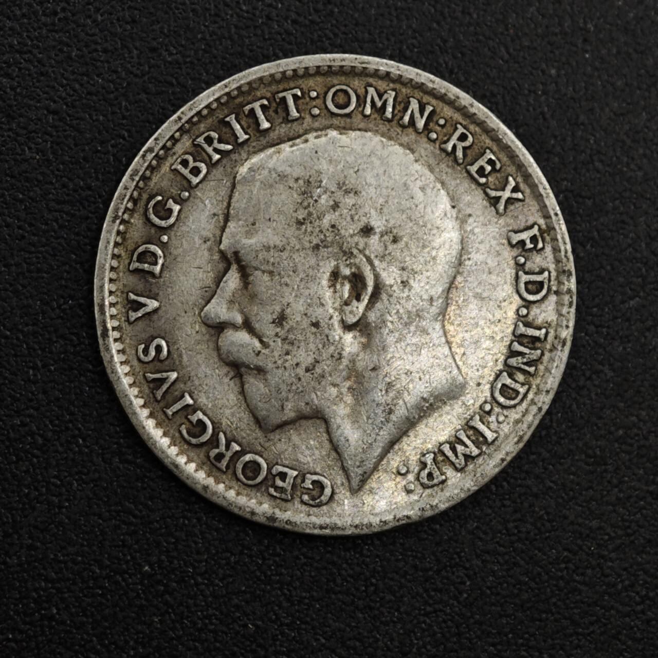 【淘币小摊】实时拍第八百二十五拍   散币场   满百包邮可预留二周 每周一统一发货   英国1916年乔治五世3便士银币