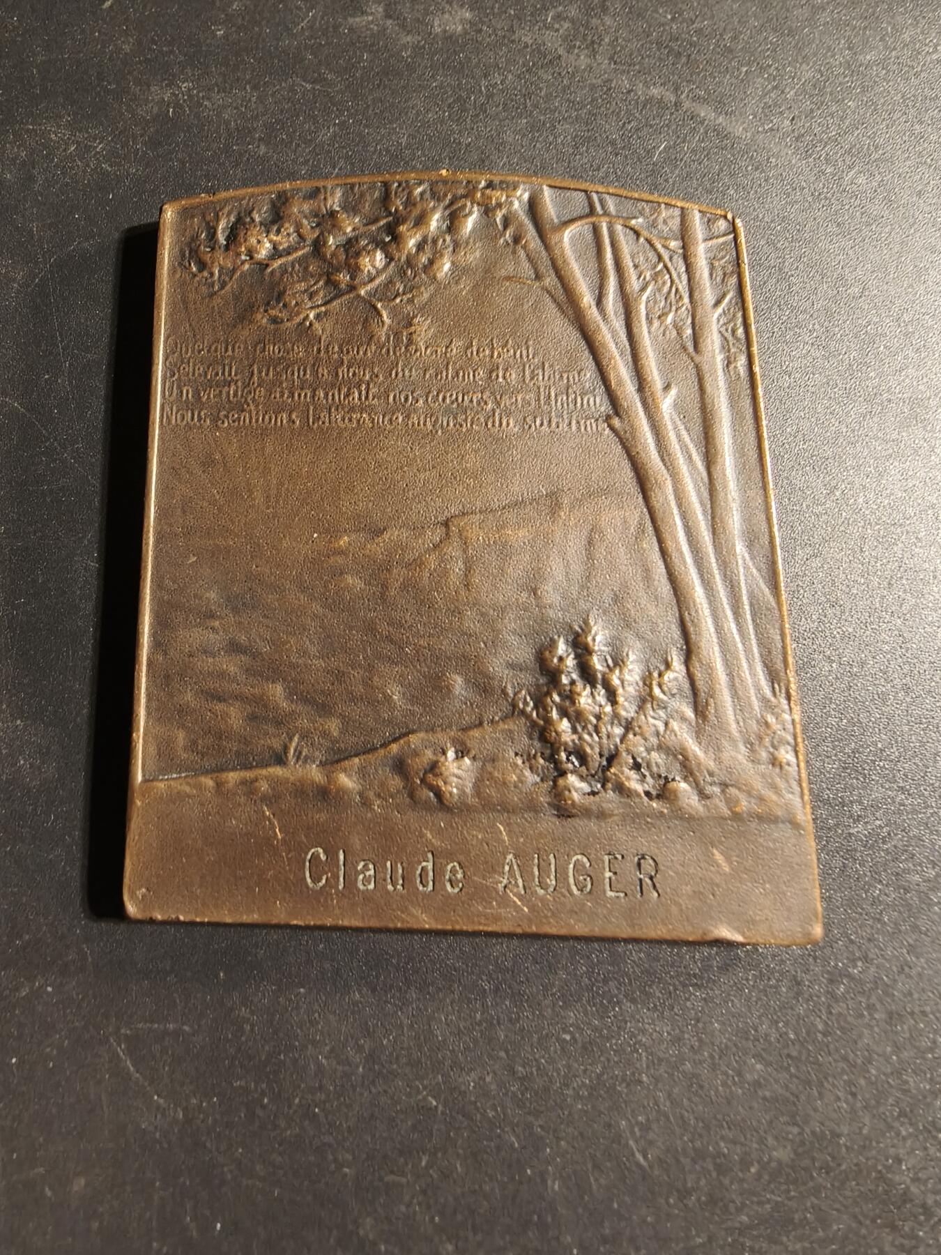 老王徽章第169期 法国“无限”方形大铜章    皮埃尔勒努瓦作品    新艺术风格    尺寸59×49mm.    重量85.3g