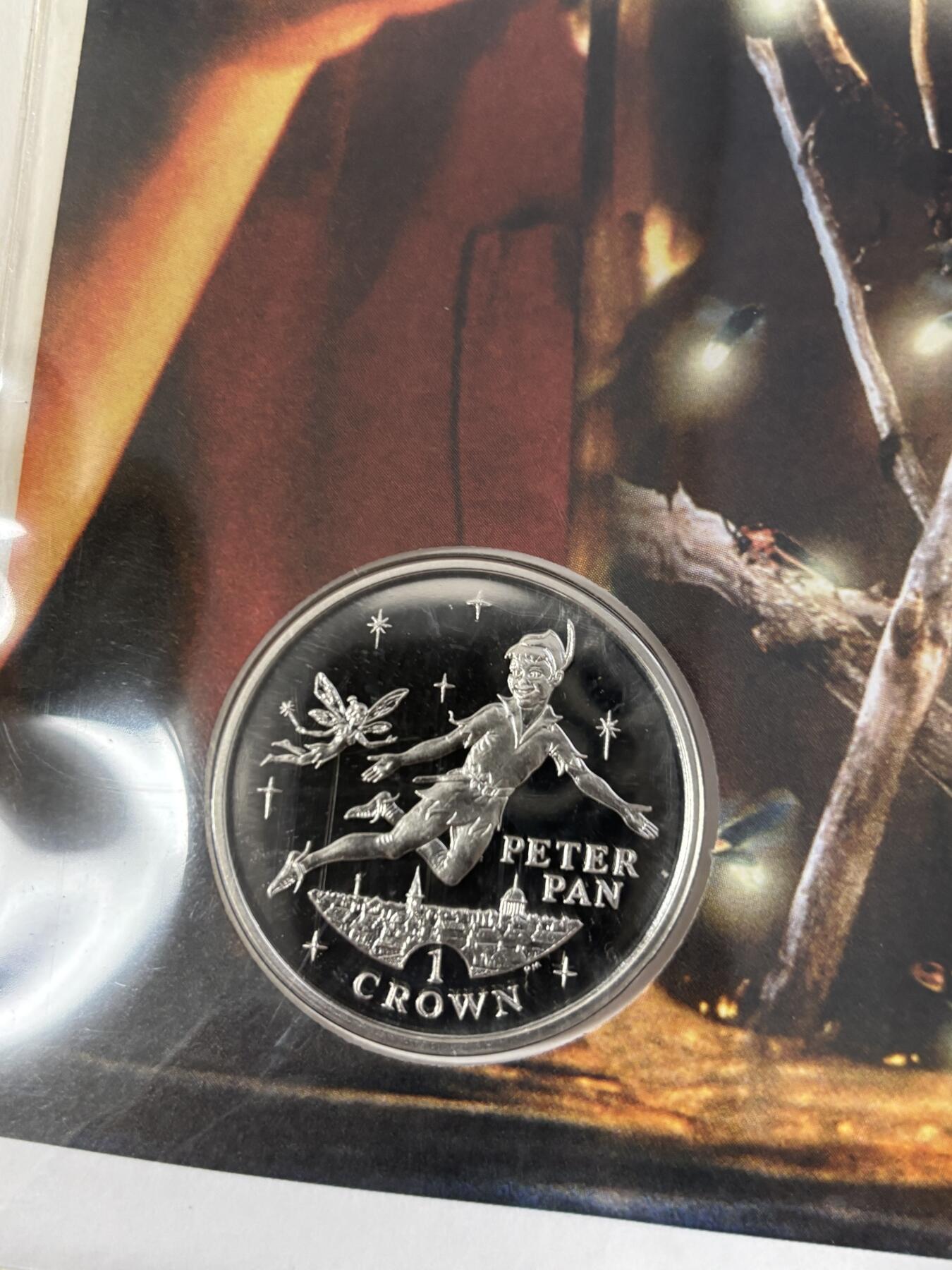 第185期拍卖 直布罗陀2002年《彼得·潘》小飞侠纪念银币首日封，925银，28.28克【银价378】